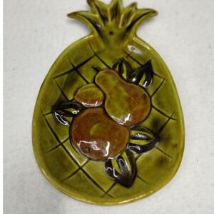 Vintage Los Angeles Potteries Pineapple Shaped Trinket‎ Dish Plate Retro Decor